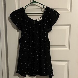 Black Floral Blouse